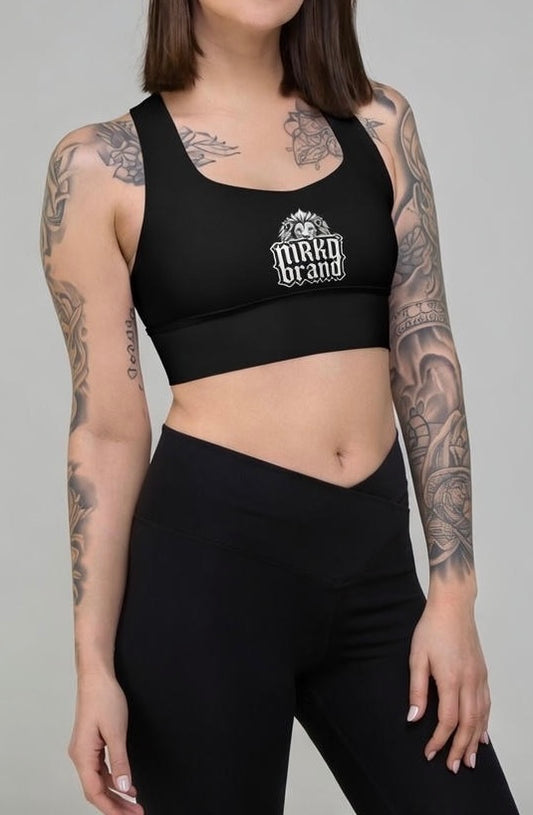 MRKD BRAND "Lion head" Longline Sports Bra in Black