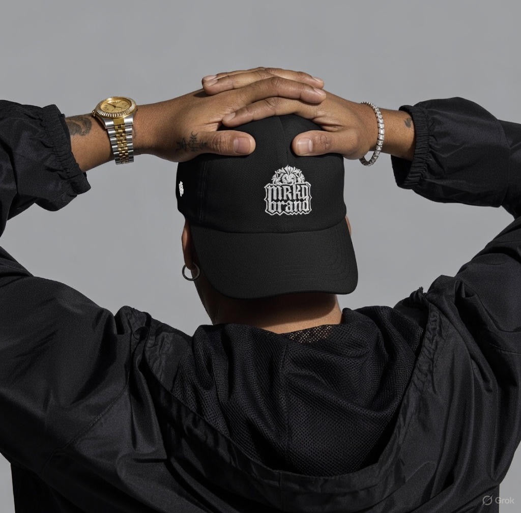 mrkd brand dad hat in black
