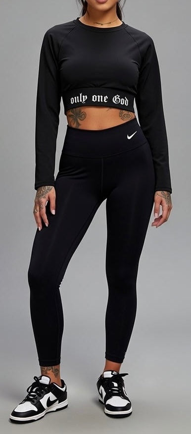only one God long-sleeve crop top