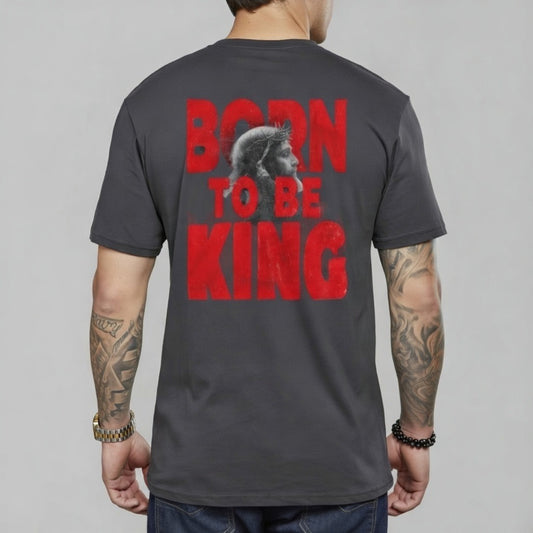 BORN TO BE KING Oversized faded t-shirt