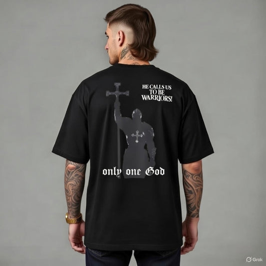 WARRIOR oversized high neck t-shirt