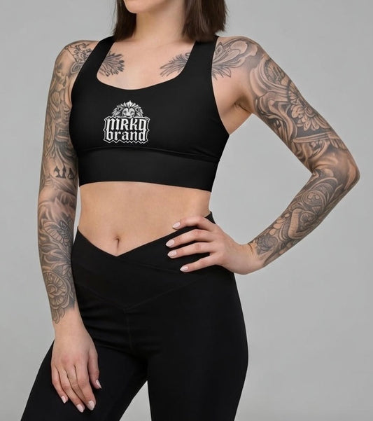 MRKD BRAND "Lion head" Longline Sports Bra in Black