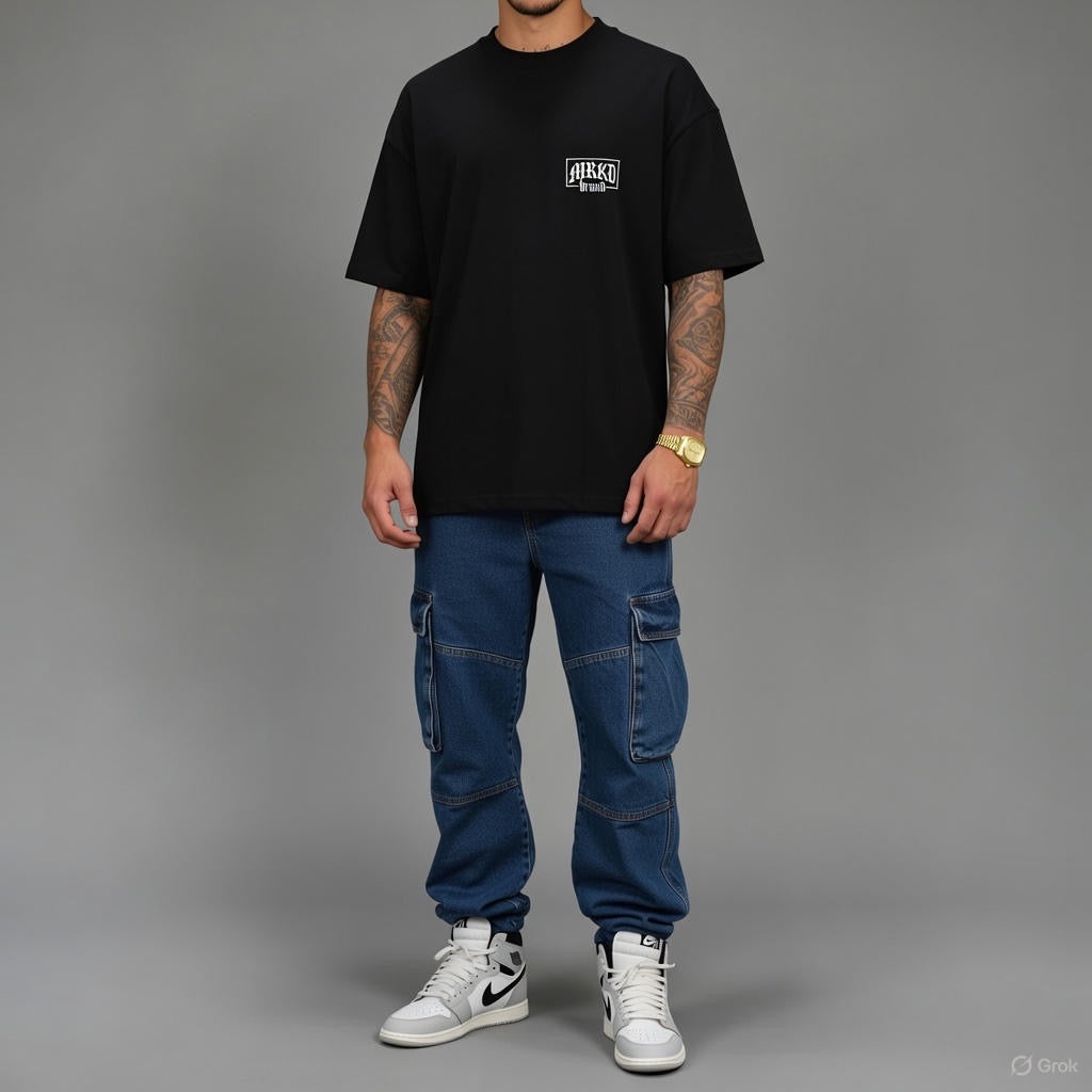 WARRIOR oversized high neck t-shirt